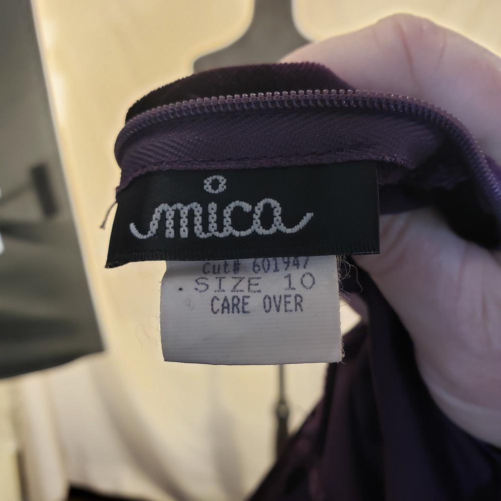 Luxurious MICA Velvet Grunge #90s Short Sleeve Maxi Dress in Deep Purple - 10 - Picture 4 of 6
